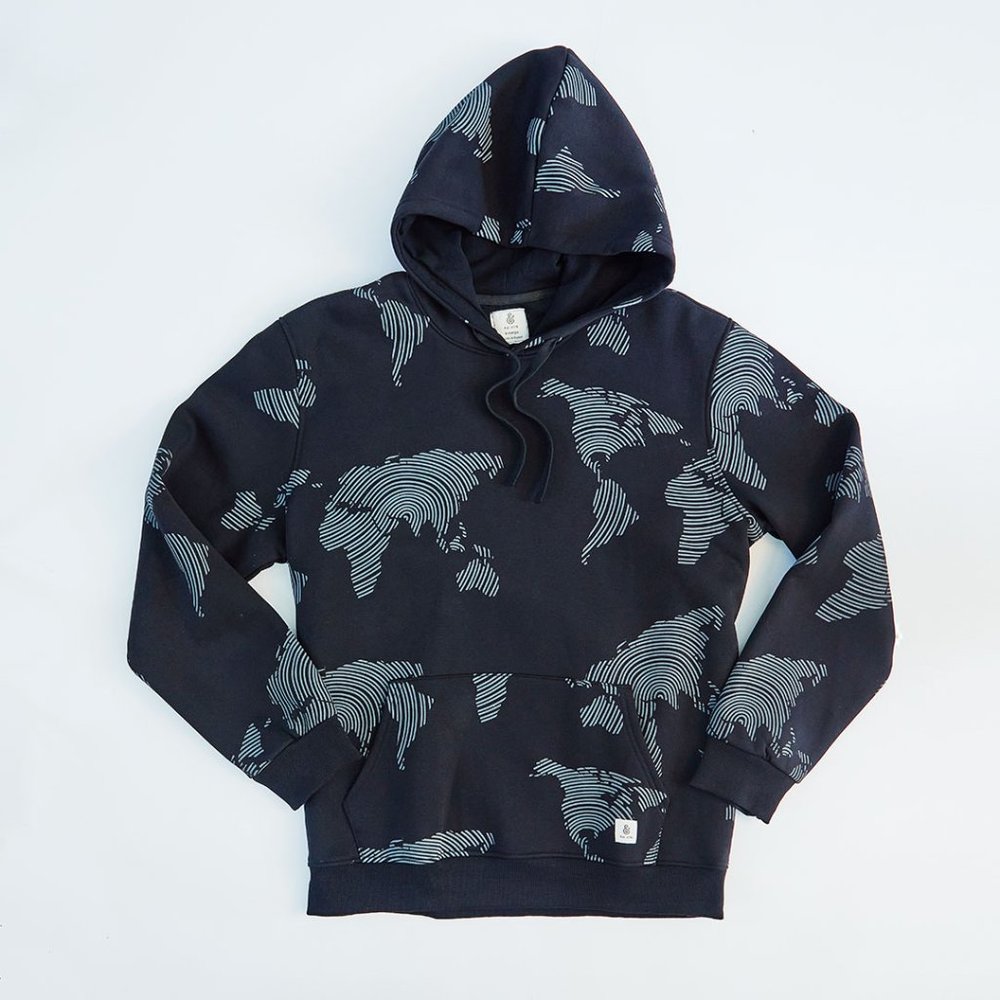 Modern Imprint Adult Man Black Hoodie | Egyptian Made Applemint & Cocoa